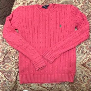 Polo cotton cable knit sweater